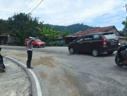 Tumpahan Solar di Jalur Kebun Kopi Picu Risiko Kecelakaan, Satlantas Parigi Moutong Lakukan Penanganan Cepat