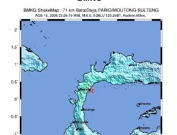 Gempa M5,9 Guncang Teluk Tomini, BMKG Pastikan Tak Berpotensi Tsunami